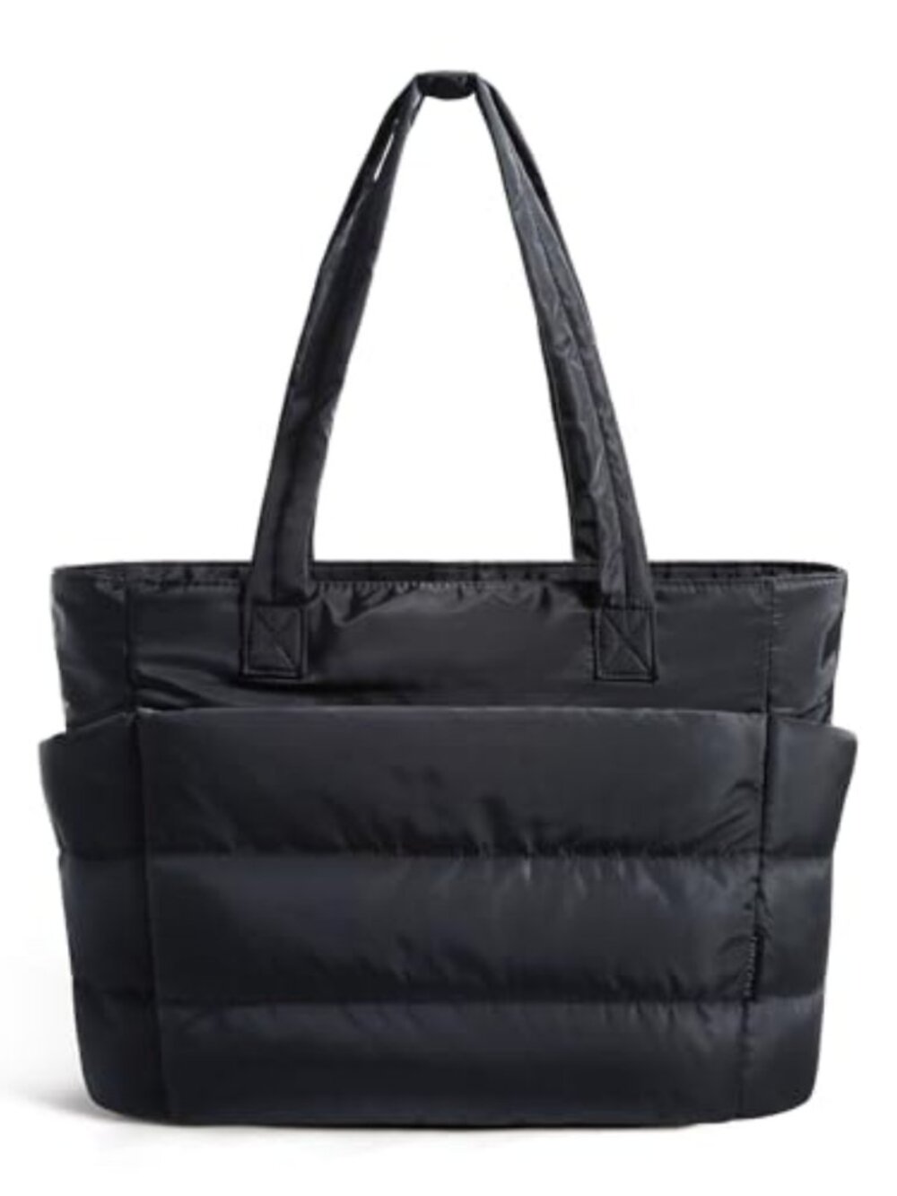 Lightweight Puffer Tote Bag for Women, Laptop Work Travel Handbag Zipper